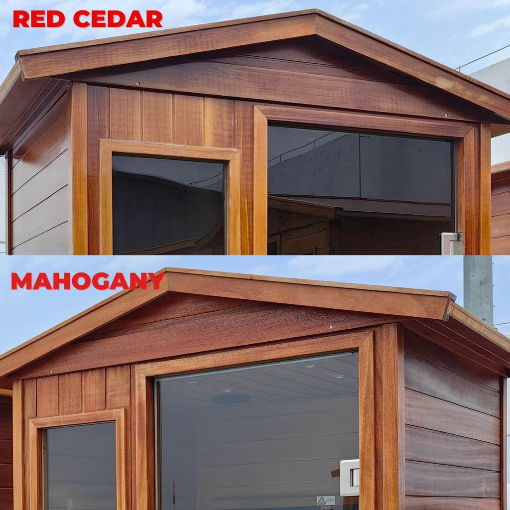Wearwell-901VR 1 Person Outdoor Ultra-Low EMF Far Infrared Sauna in Red Cedar | Nature's Art, Noble Enjoyment