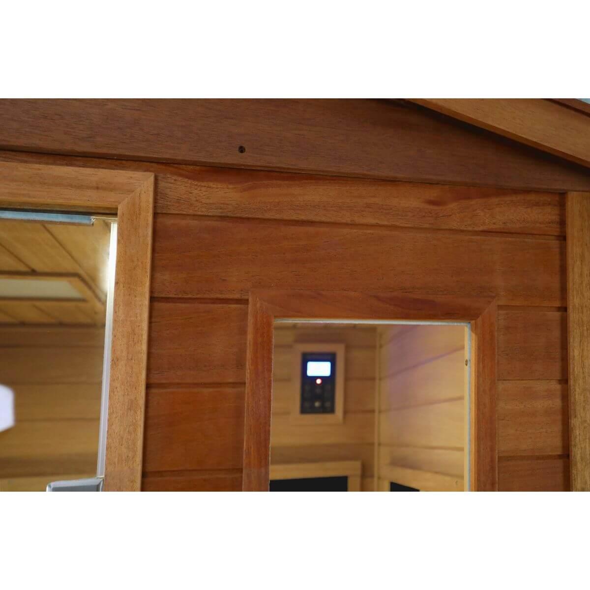 Wearwell-902VT 2 Person Outdoor Ultra-Low EMF Far Infrared Sauna in Mahogany | Value Sale